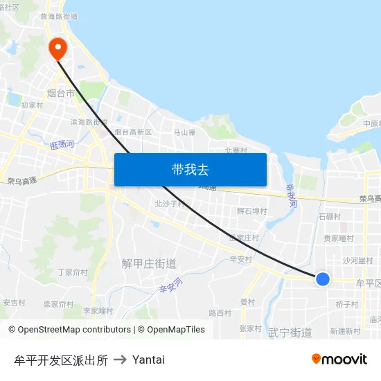 牟平开发区派出所 to Yantai map