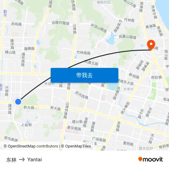 东林 to Yantai map