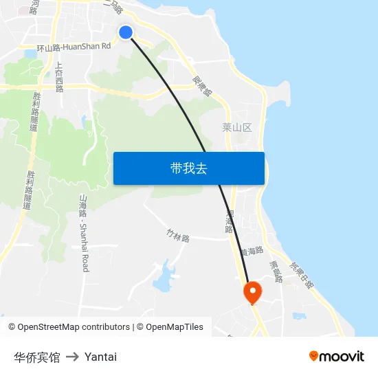 华侨宾馆 to Yantai map