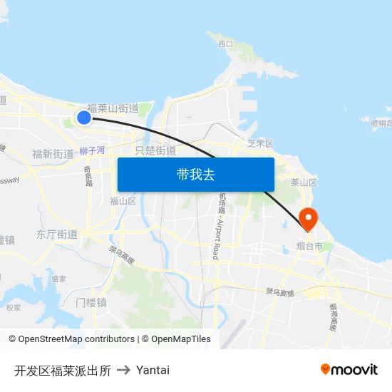 开发区福莱派出所 to Yantai map
