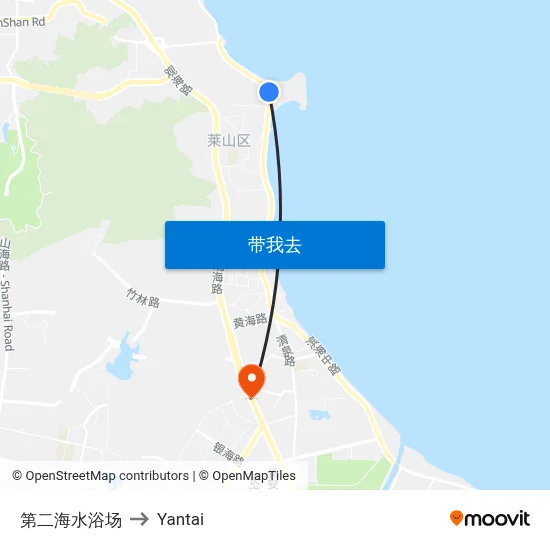 第二海水浴场 to Yantai map