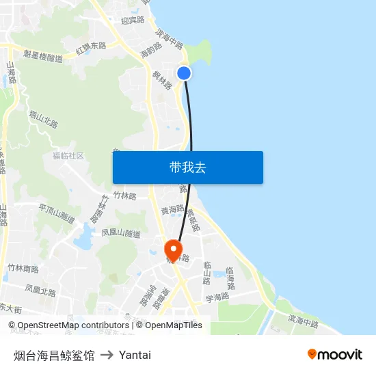 烟台海昌鲸鲨馆 to Yantai map