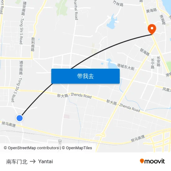 南车门北 to Yantai map