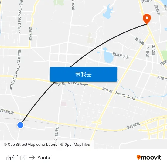 南车门南 to Yantai map