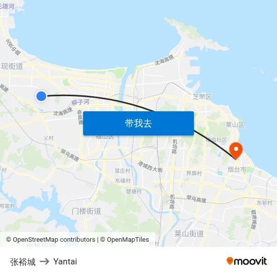 张裕城 to Yantai map