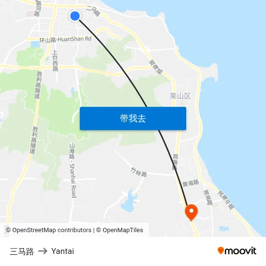 三马路 to Yantai map
