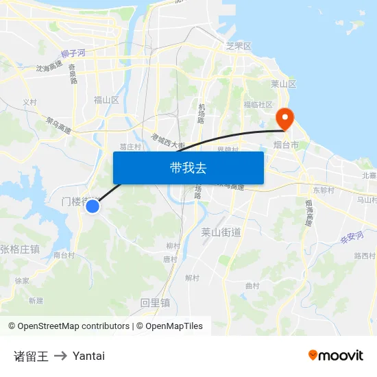 诸留王 to Yantai map