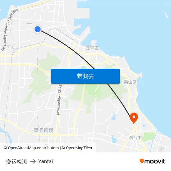 交运检测 to Yantai map