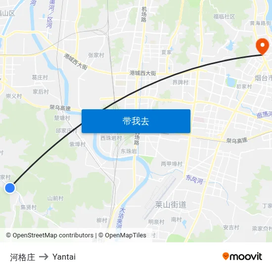 河格庄 to Yantai map