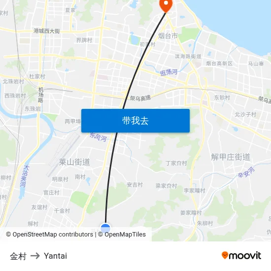 金村 to Yantai map
