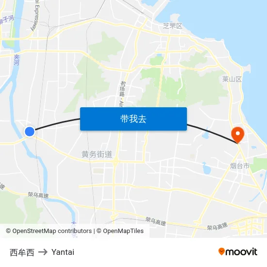 西牟西 to Yantai map
