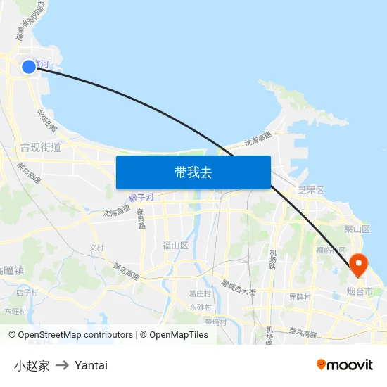 小赵家 to Yantai map