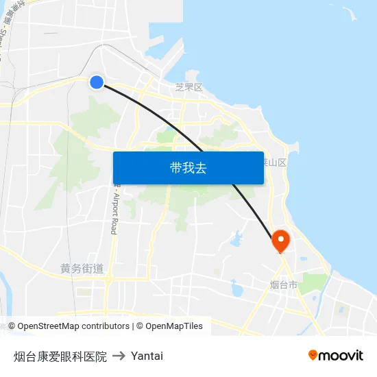 烟台康爱眼科医院 to Yantai map