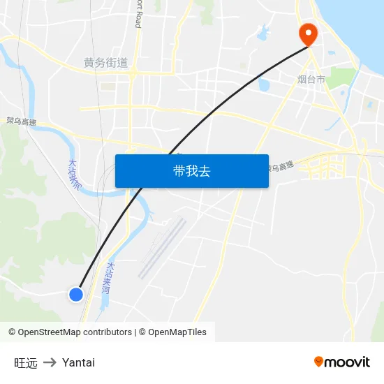 旺远 to Yantai map