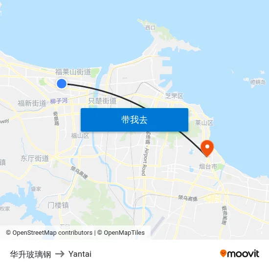 华升玻璃钢 to Yantai map