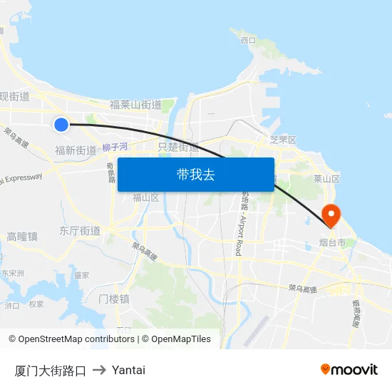 厦门大街路口 to Yantai map