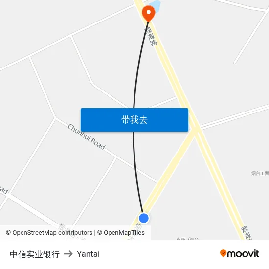 中信实业银行 to Yantai map