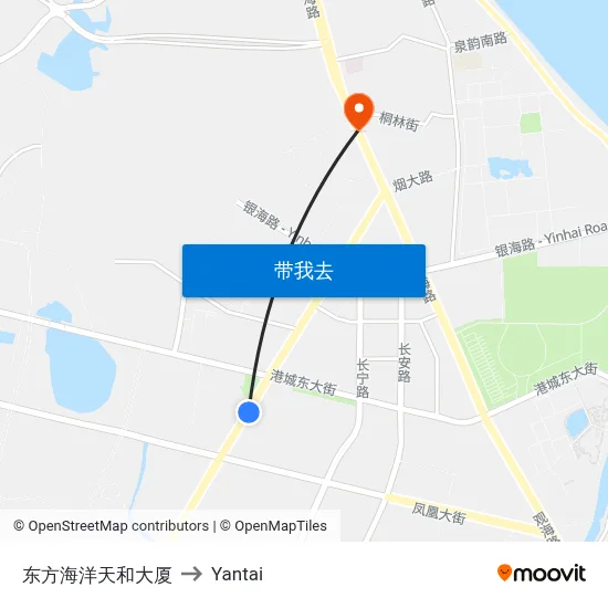 东方海洋天和大厦 to Yantai map