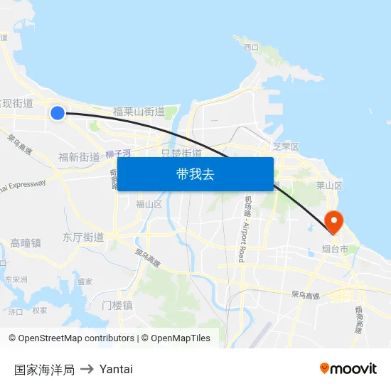 国家海洋局 to Yantai map
