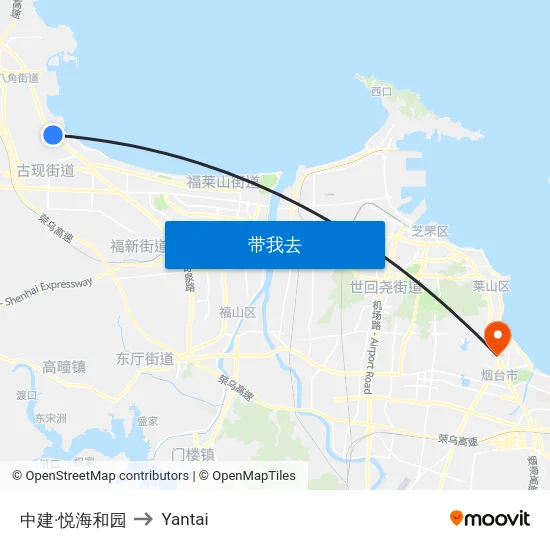 中建·悦海和园 to Yantai map