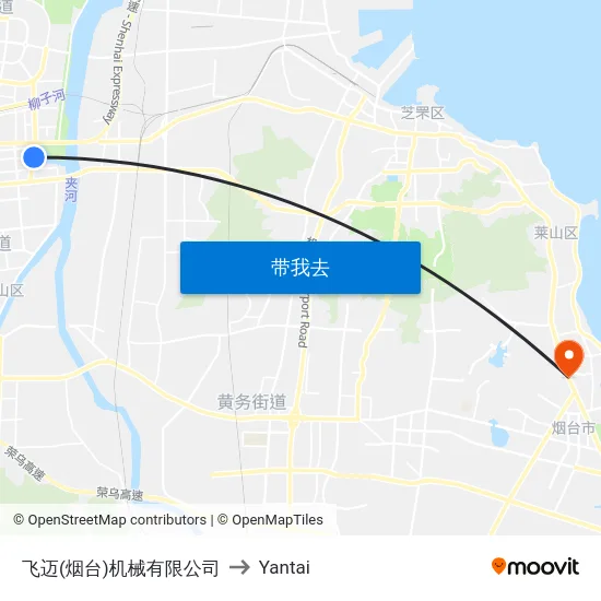 飞迈(烟台)机械有限公司 to Yantai map