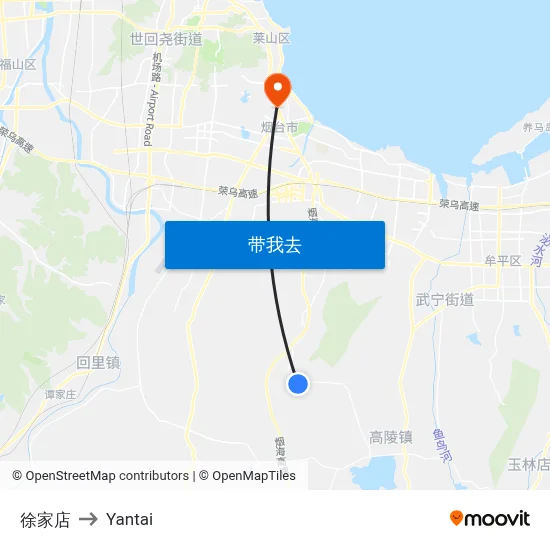 徐家店 to Yantai map
