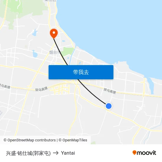 兴盛·铭仕城(郭家屯) to Yantai map
