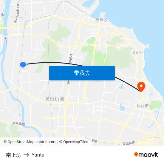 南上坊 to Yantai map