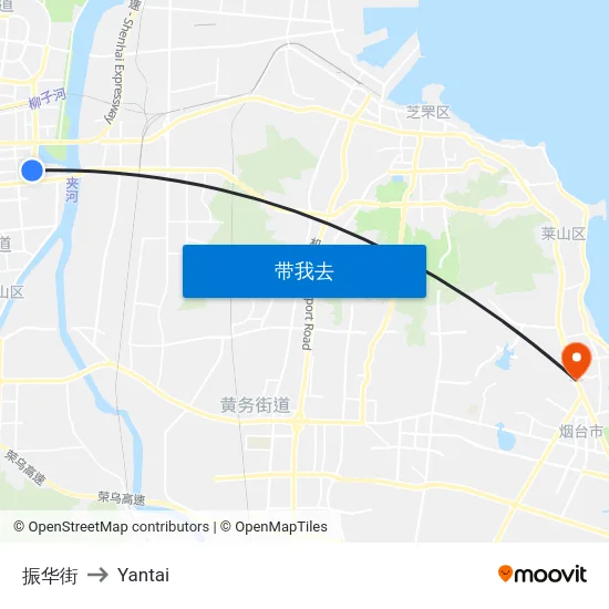 振华街 to Yantai map