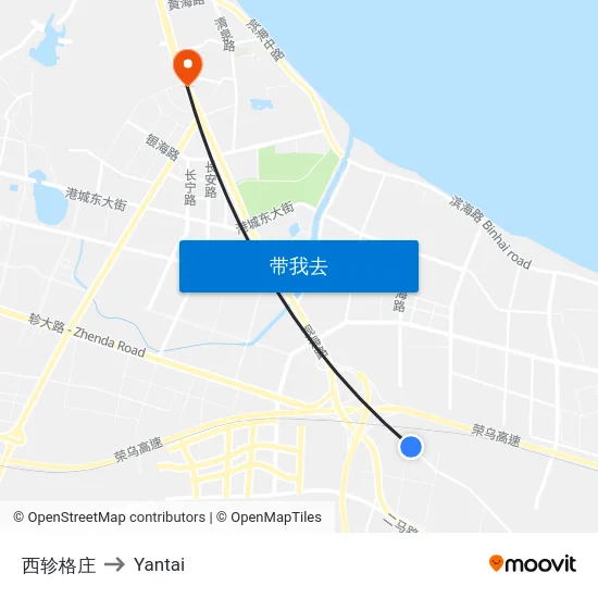 西轸格庄 to Yantai map