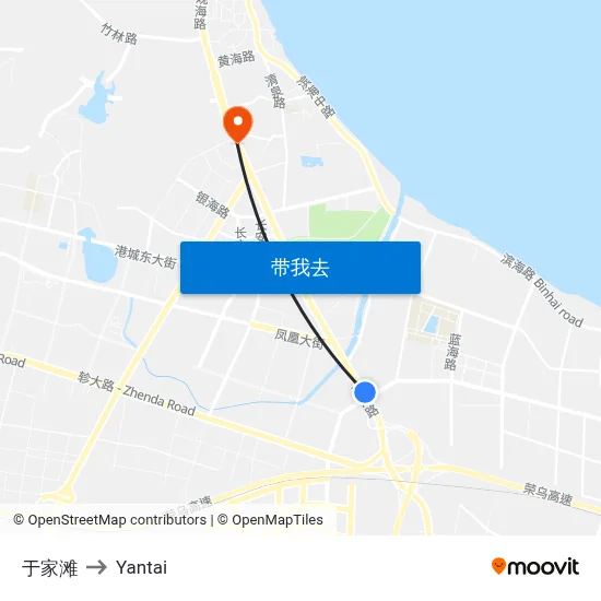 于家滩 to Yantai map