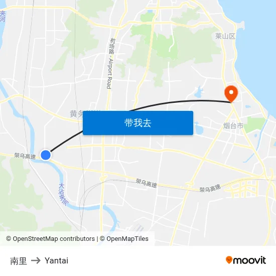 南里 to Yantai map