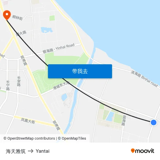 海天雅筑 to Yantai map