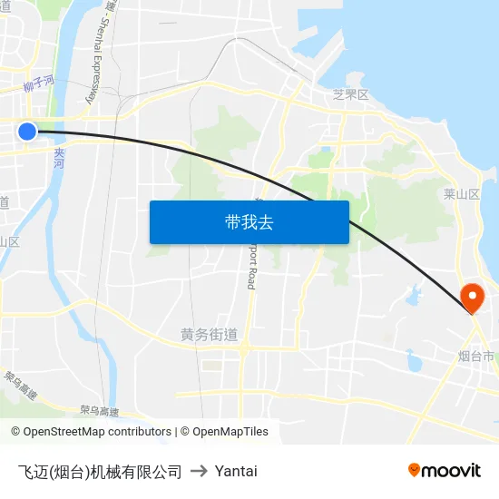 飞迈(烟台)机械有限公司 to Yantai map