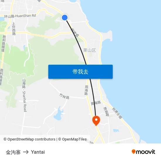 金沟寨 to Yantai map