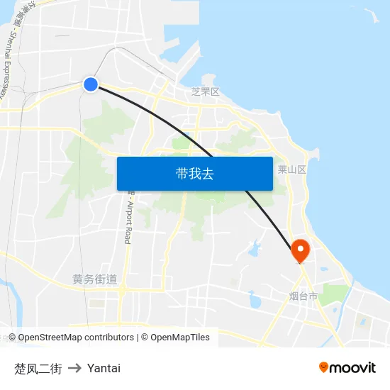 楚凤二街 to Yantai map