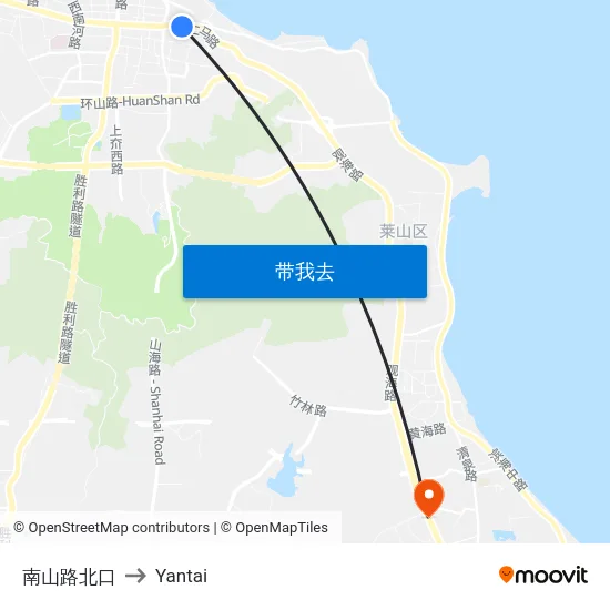 南山路北口 to Yantai map