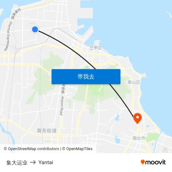 集大运业 to Yantai map