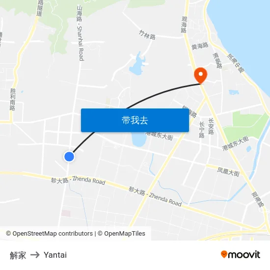解家 to Yantai map