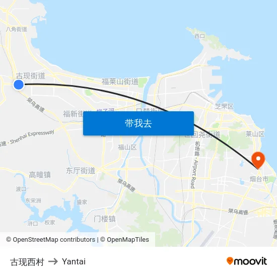古现西村 to Yantai map