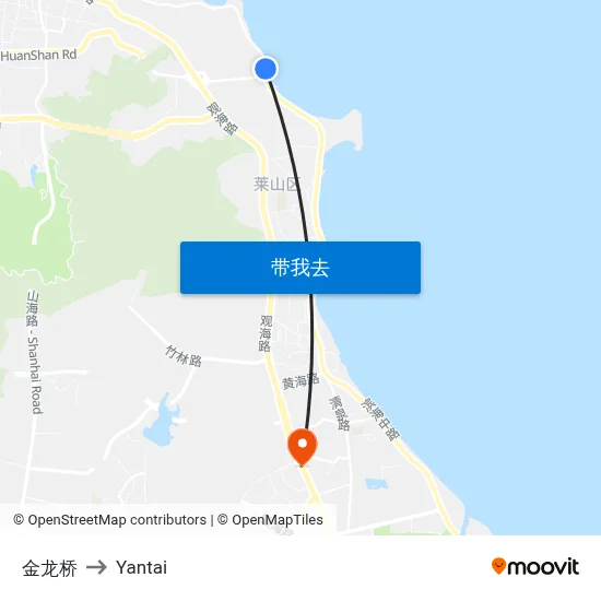 金龙桥 to Yantai map