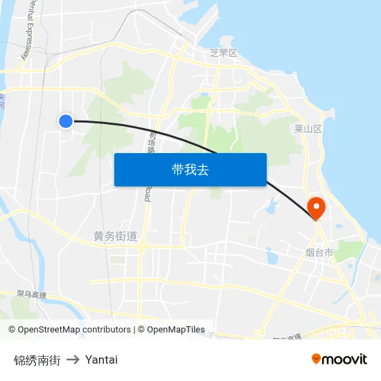 锦绣南街 to Yantai map