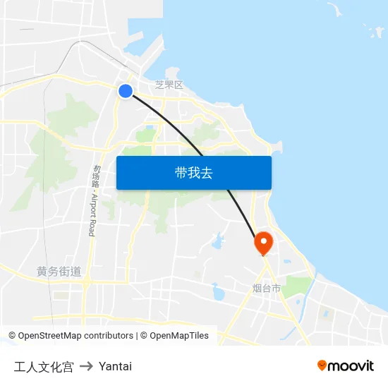 工人文化宫 to Yantai map