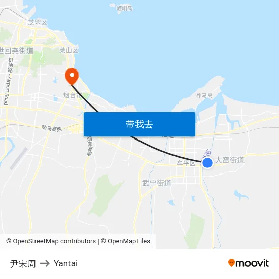尹宋周 to Yantai map