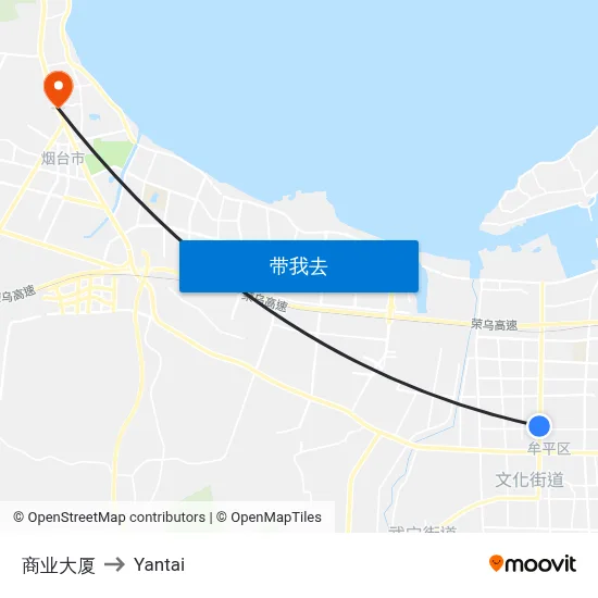 商业大厦 to Yantai map