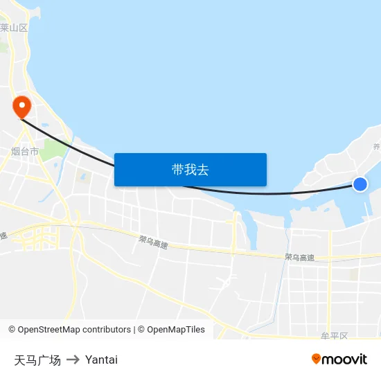 天马广场 to Yantai map