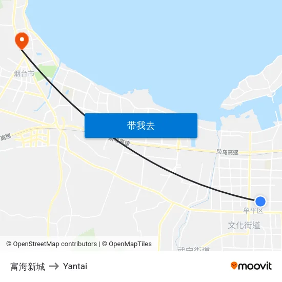 富海新城 to Yantai map