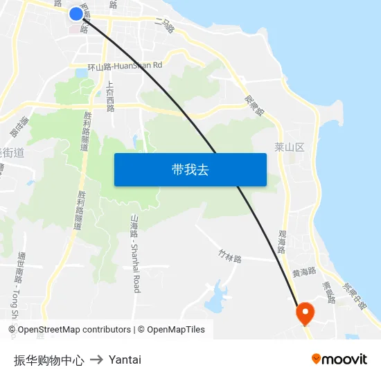 振华购物中心 to Yantai map