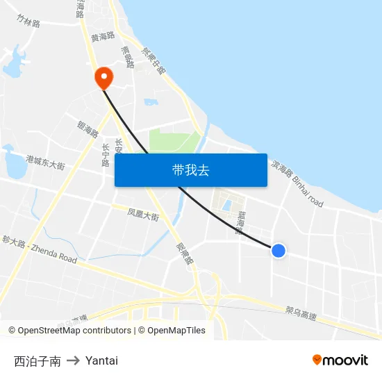 西泊子南 to Yantai map