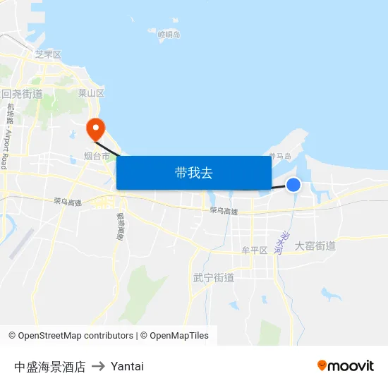 中盛海景酒店 to Yantai map